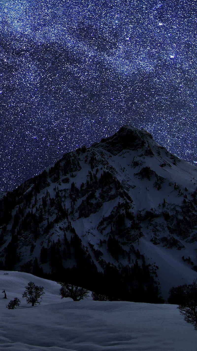 Mountain Milky Way, space, HD phone wallpaper