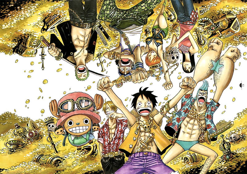 [One Piece] Thar Be Treasure, pirates, manga, treasure, animation, HD wallpaper