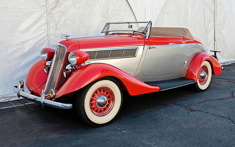 1935 Studebaker Dictator Roadster, carros, red, studebaker, 1935, HD wallpaper