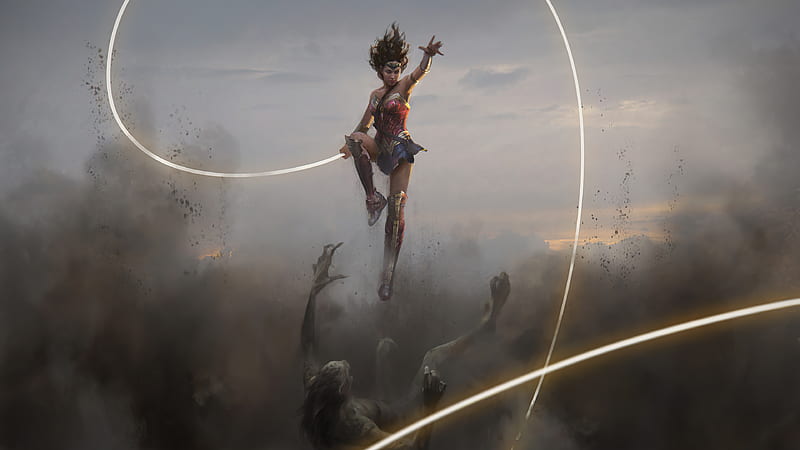 Wonder Woman x Cheetah Fight, HD wallpaper