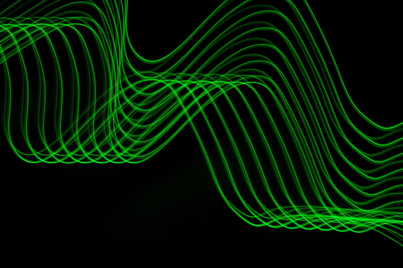 lines, stripes, neon, green, black, HD wallpaper