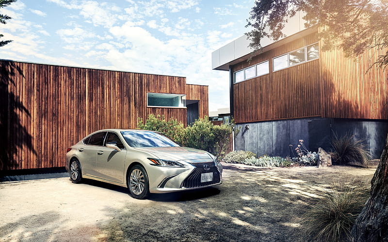 Lexus ES, 300h, 2018, luxury silver sedan, business class, new silver ES, Japanese cars, Lexus, HD wallpaper