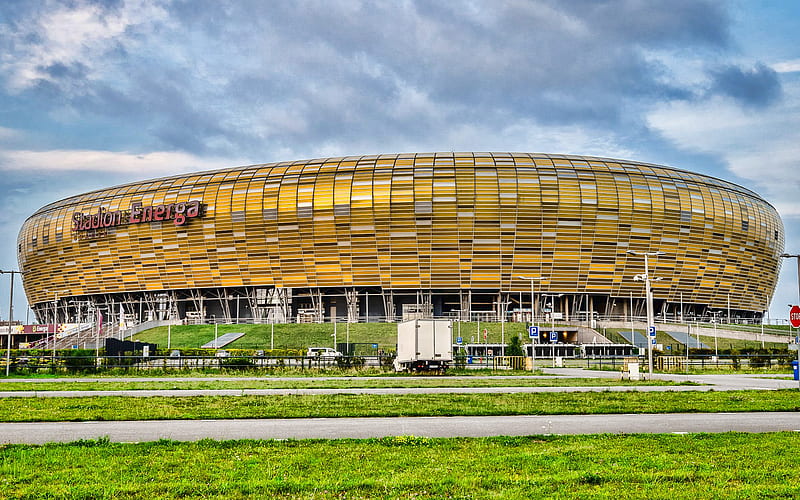 PGE Arena, Gdansk, Poland, Lechia Gdansk stadium, polish football stadium, new sports arenas, football, Stadion Energa Gdansk, Baltic Arena, HD wallpaper