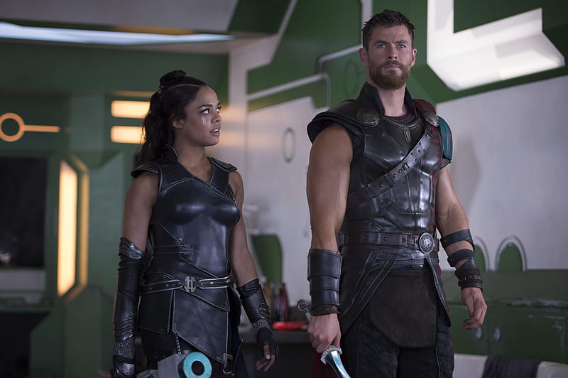 Thor And Valkyrie In Thor Ragnarok, thor-ragnarok, thor, valkyrie, movies, 2017-movies, HD wallpaper
