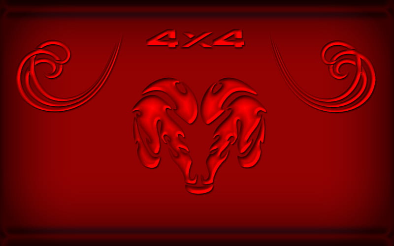 Ram It, red, tribal, 4x4, dodge, skull, ram, HD wallpaper