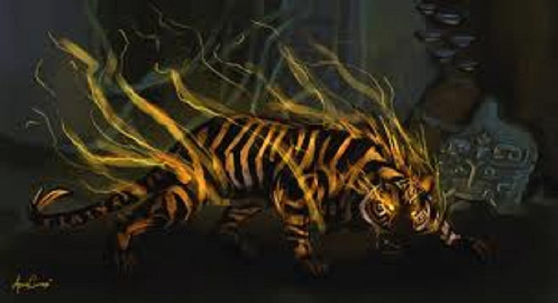 Tiger's Spirit, spirit, tiger, spiritual, firery, HD wallpaper
