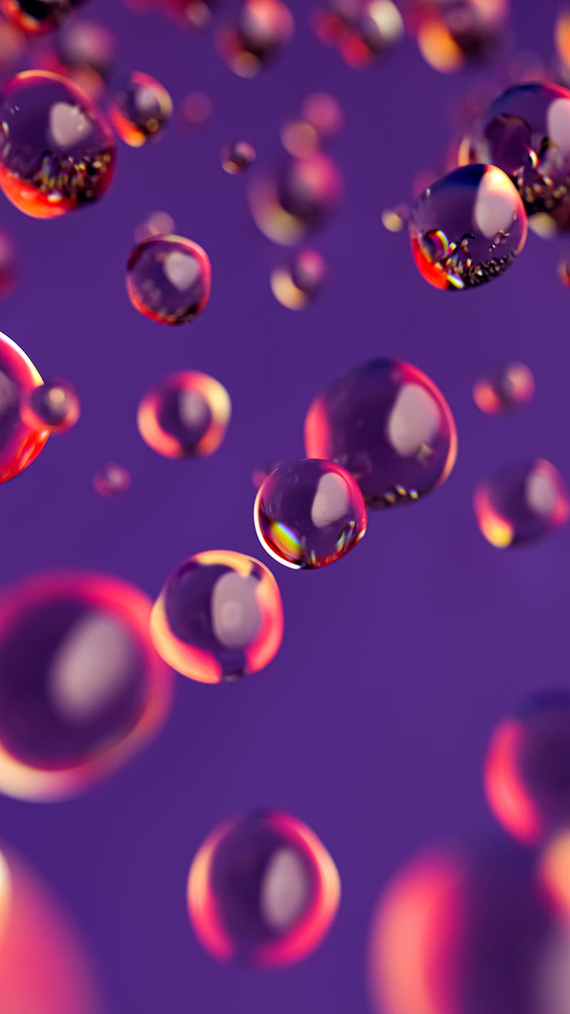 Bubbles, Jakub, air, background, bonito, colorful, depth of field, pink, pleasing, saturated, vibrant, violet, water, HD phone wallpaper