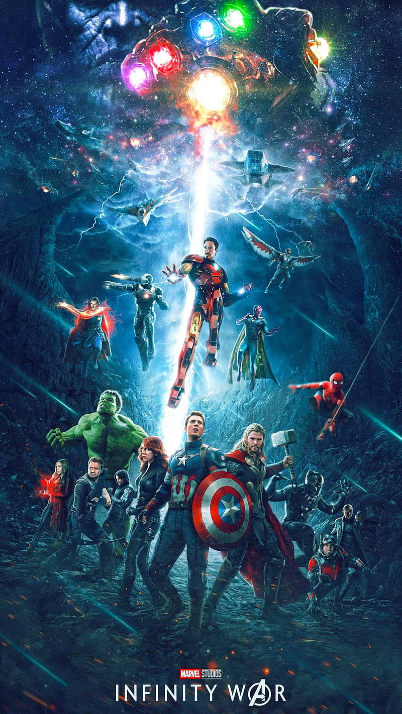 Avenger, avengers, captain america, hulk, infinity, iron man, marvel, power, thor, guerra, HD phone wallpaper