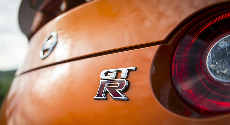 2017 Nissan GT-R Premium (Color: Katsura Orange) - Badge , car, HD wallpaper