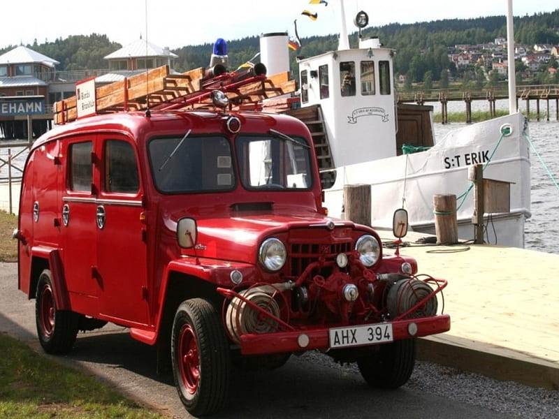 Oldtimer Firetruck, oldtimer, fire truck, HD wallpaper