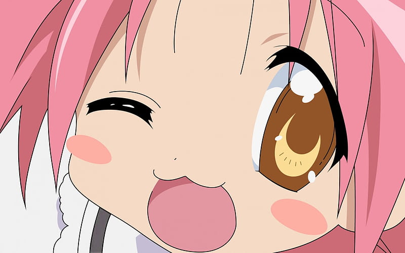 Hi, cute, pink, girl, anime, HD wallpaper