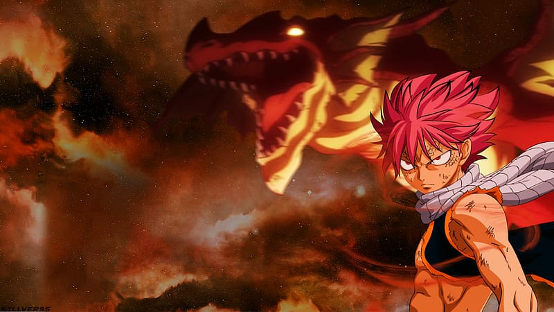 Anime, Dragon, Fairy Tail, Natsu Dragneel, Igneel (Fairy Tail), HD wallpaper