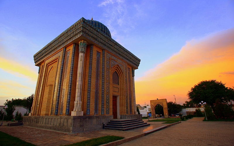 Abu Mansur Mosque in Samarkand - Uzbekistan, bonito, masjid, islam, fantastic, HD wallpaper