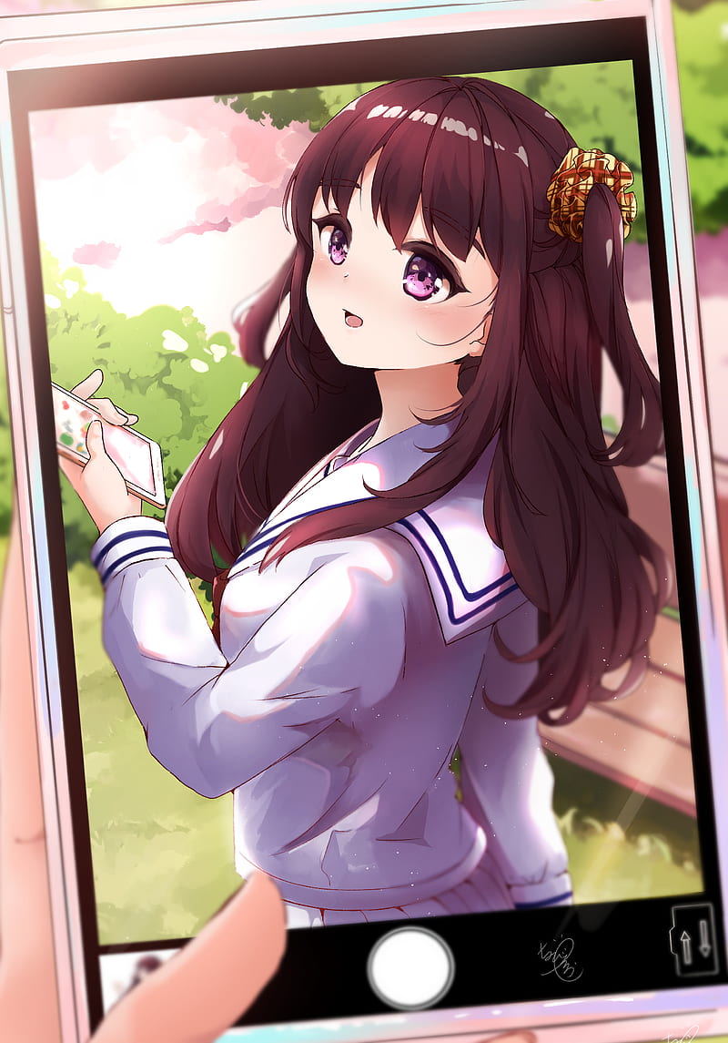 girl, , phone, interface, anime, HD phone wallpaper