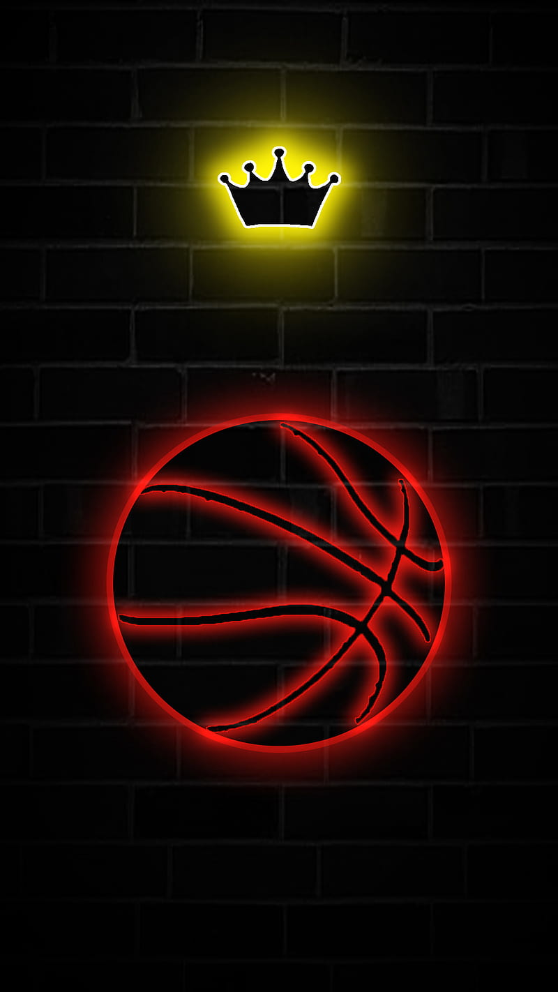 Basketball, neon, diseño, rojo, básquet, deportes, corona, HD phone  wallpaper | Peakpx