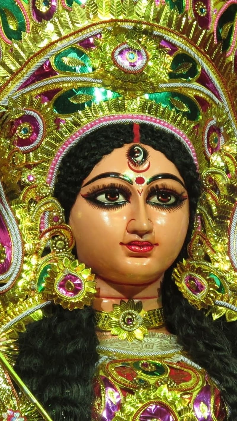 Durga Mata , Face Closeup, goddess, devi maa, HD phone wallpaper