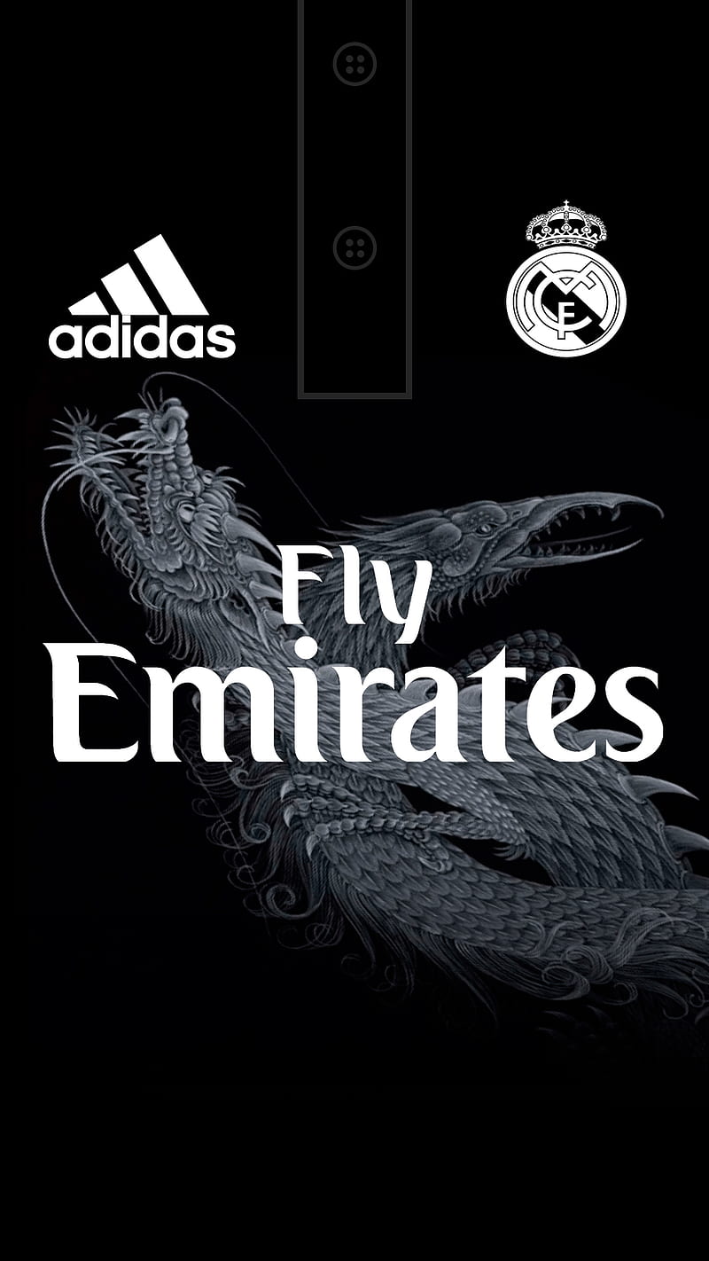 Real Madrid blk kit, dragon, football, real madrid, soccer, spain, yamamoto, HD phone wallpaper