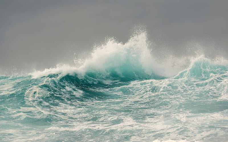 North Atlantic Ocean, storm, large waves, Celtic Sea, Brittany, France, HD wallpaper