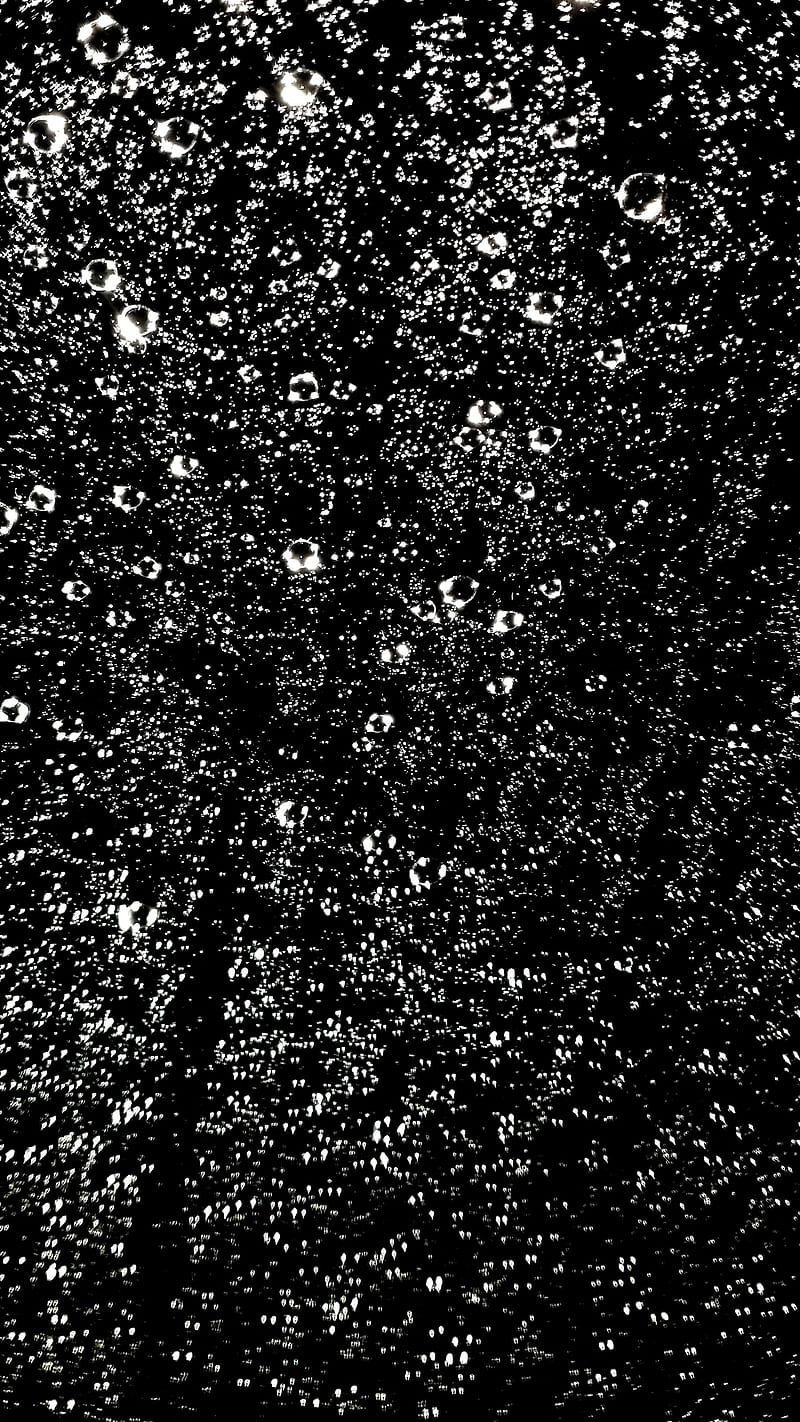 Raindrops, black and white, dots, glitter, rain, reflection, sparkle, water, HD phone wallpaper
