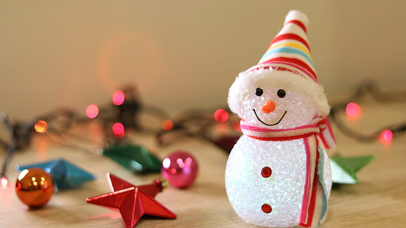 Bauble Christmas Snowman Star Snowman, HD wallpaper