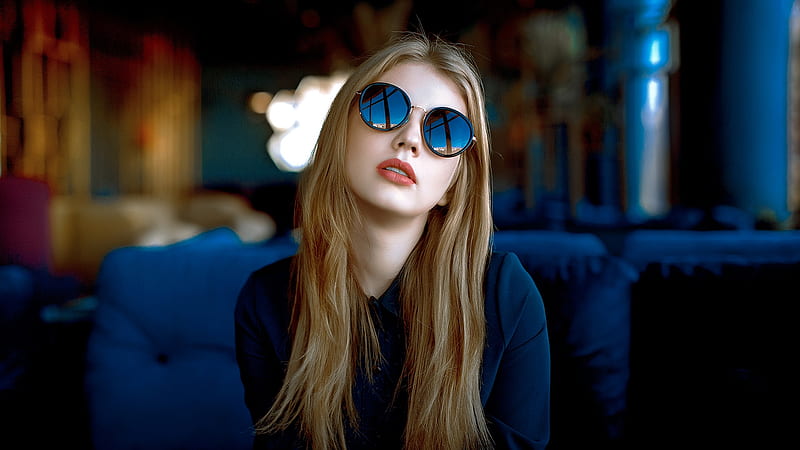 Girl With Sunglasses, girls, model, sunglasses, HD wallpaper