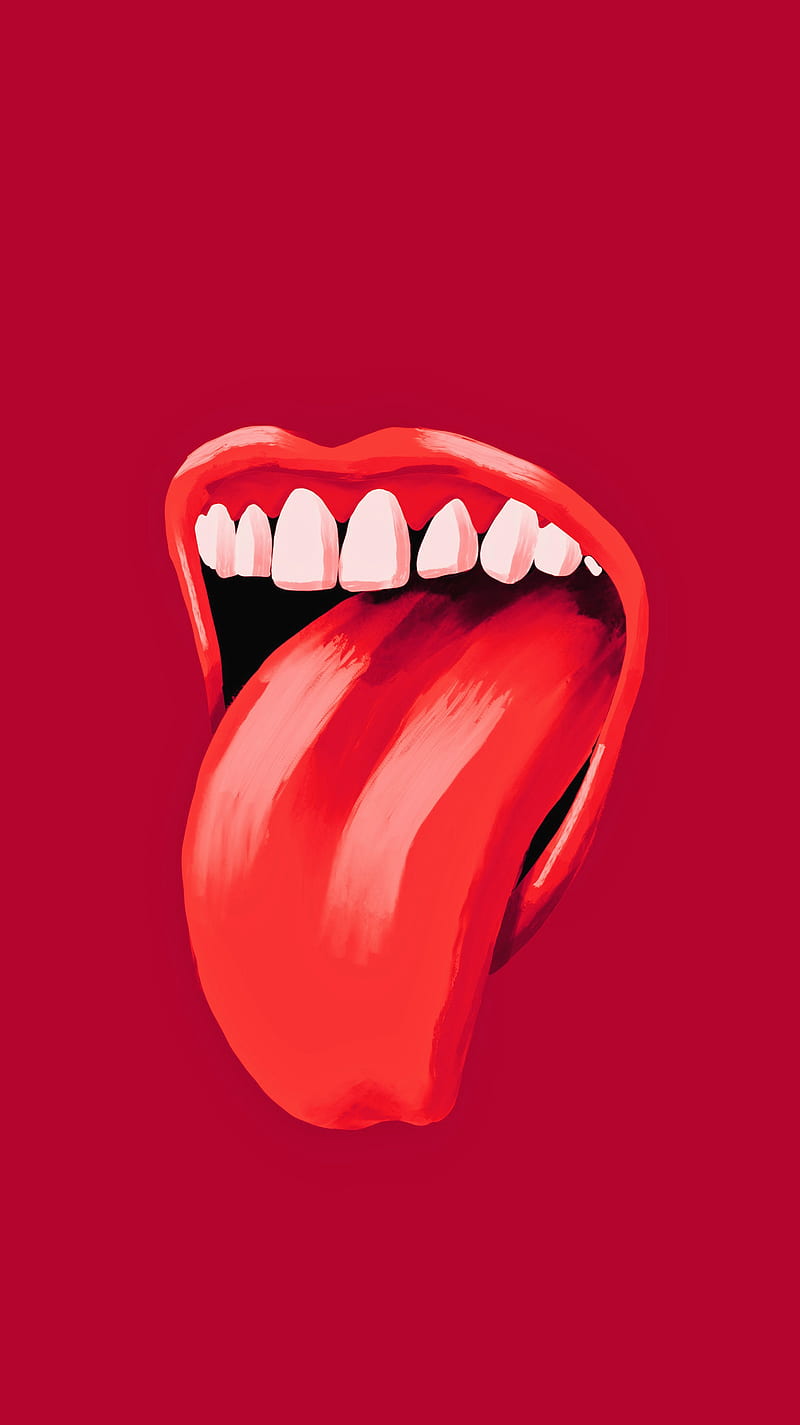 Lick Red, My, Red, art, badass, cool, glossy, illustration, lips, minimal, HD phone wallpaper | Peakpx