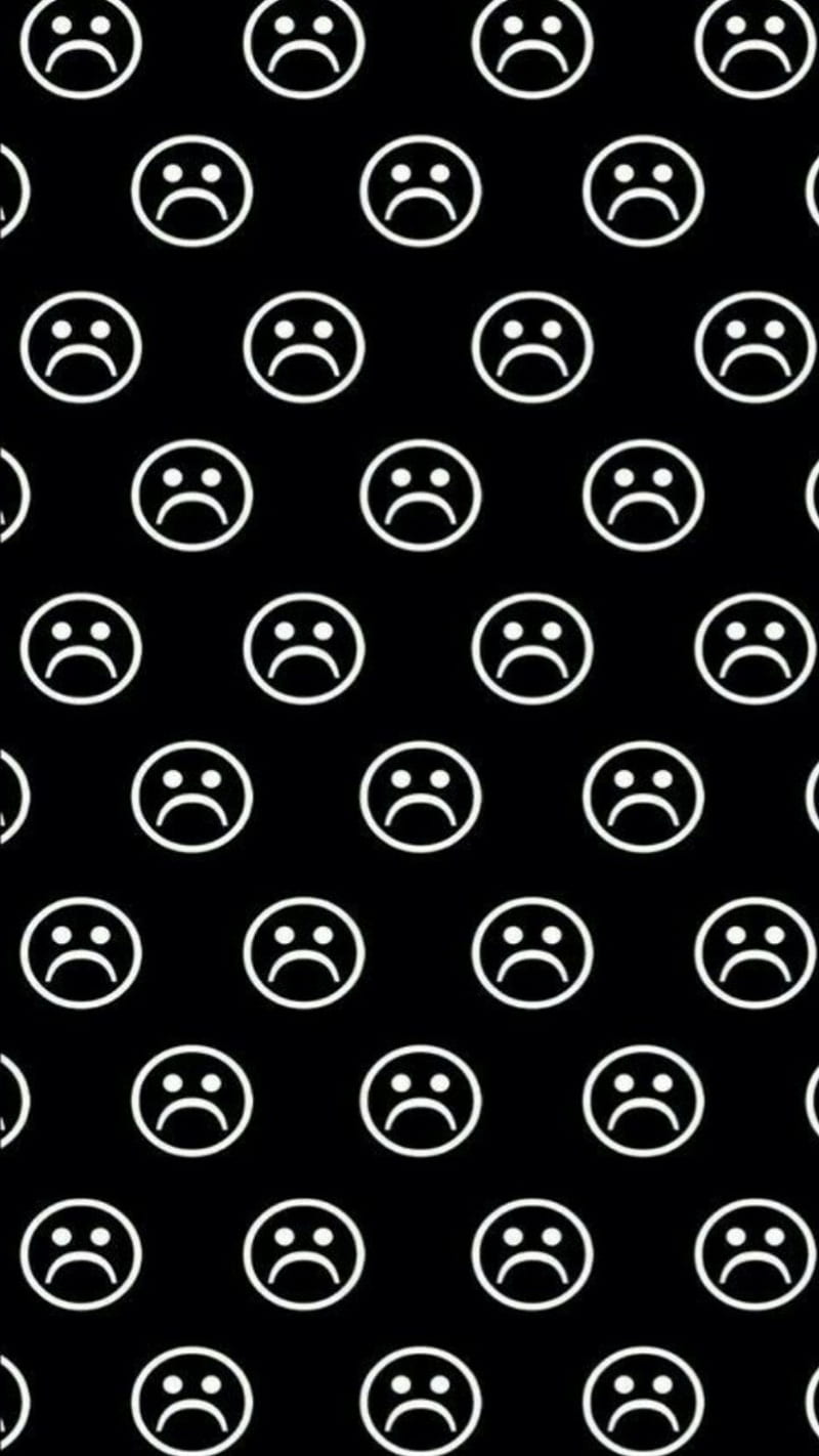 Sad Faces, black, desenho, pattern, purple, white, HD phone wallpaper |  Peakpx