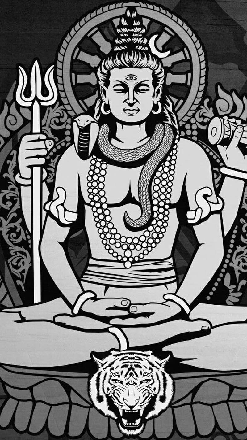 Lord Shiva Doodle Art | How to draw Shivji using Charcoal Powder |  Bholenath Drawing - ART Tube - YouTube