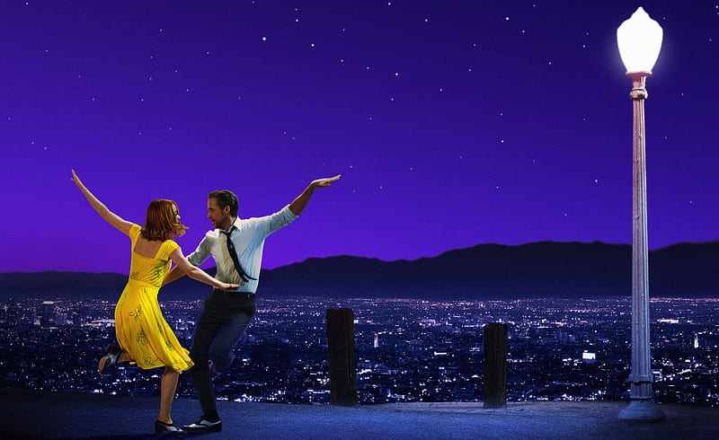 Movie, La La Land, Dancing, Emma Stone, Night, Ryan Gosling, HD wallpaper
