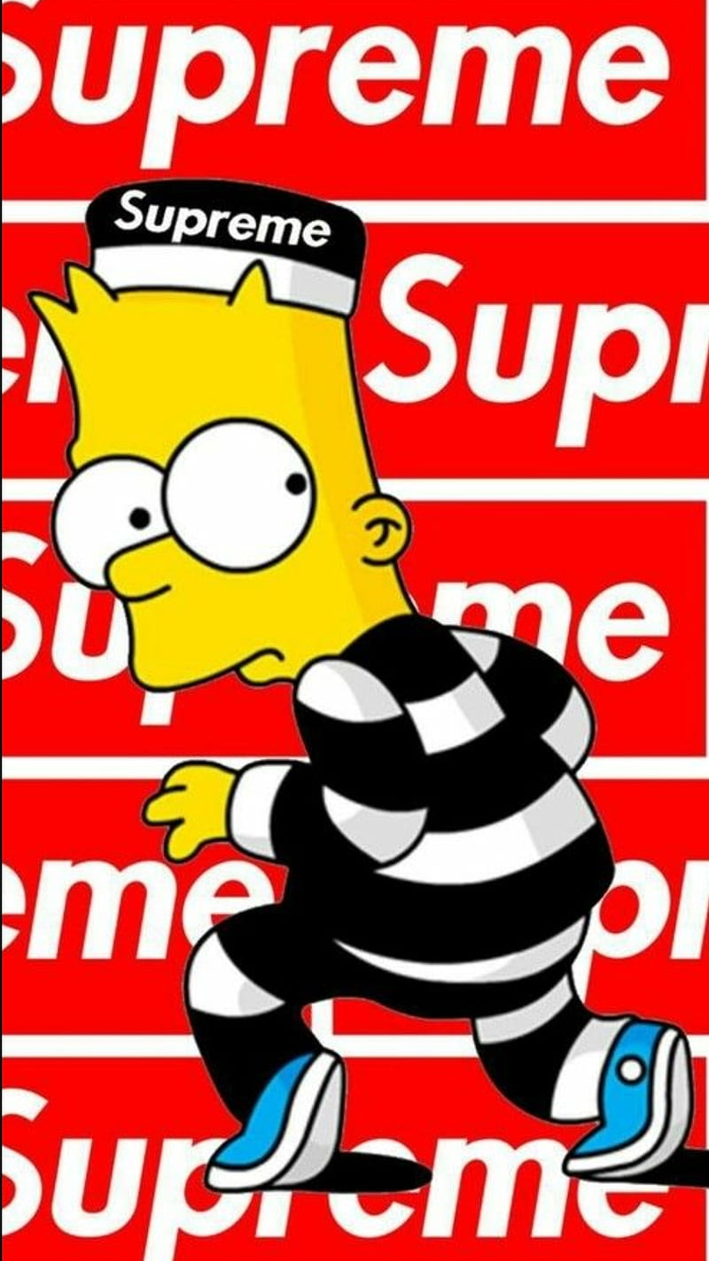 Supreme With Bart Simpson, Cool Bart Simpson Supreme HD phone wallpaper