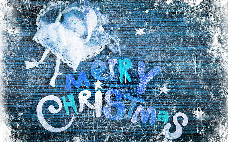 Merry Christmas, wooden background, Happy New year, decoration, doll, Christmas, HD wallpaper