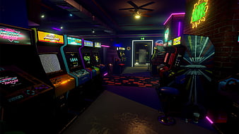 Arcade Gaming Room 4K Wallpaper iPhone HD Phone #1380i