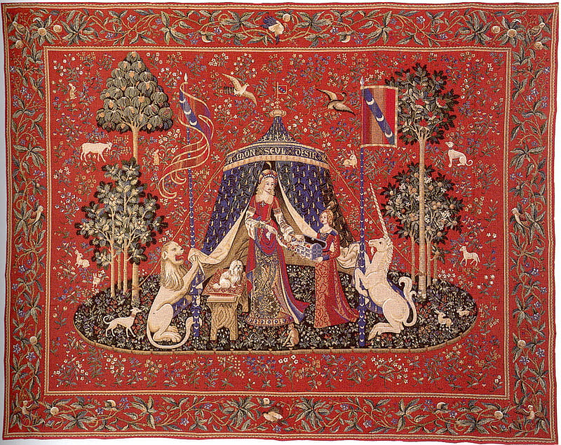 Flemish Tapestry. 'My Sole Desire'., art, medieval, weaving, tapestry, courtly love, HD wallpaper