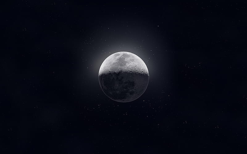 Moon from earth Earth satellite, moon at night, universe, NASA, moon, starry sky, Moon, HD wallpaper