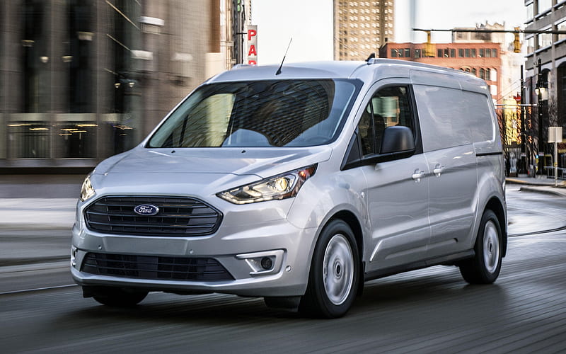 Ford Transit Connect, 2019, Cargo Van commercial vehicles, new silver Transit Connect, American cars, Ford, HD wallpaper