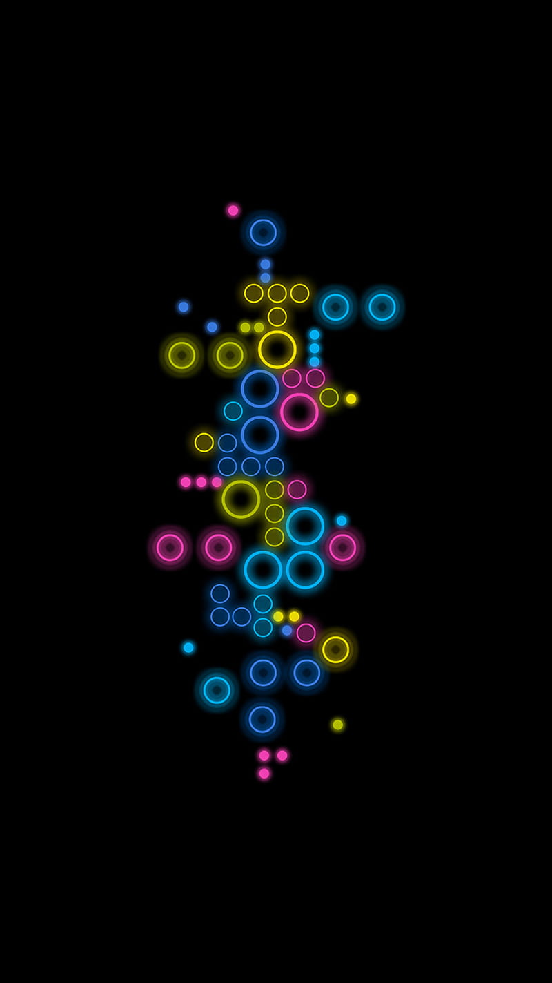 Circles, black, bright, burst, color, colorful, colors, neon, HD phone wallpaper