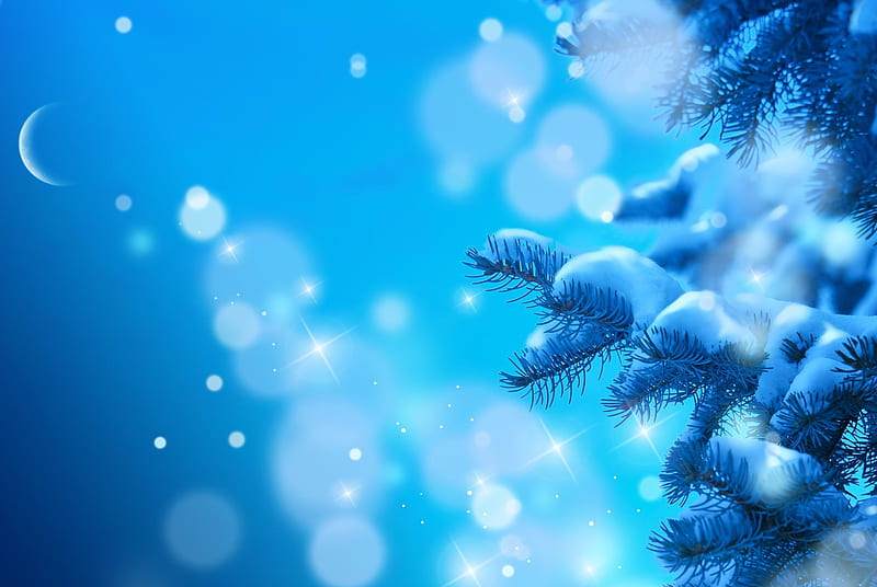  Fantasía de nieve, invierno animado, árbol de navidad, Fondo de pantalla HD