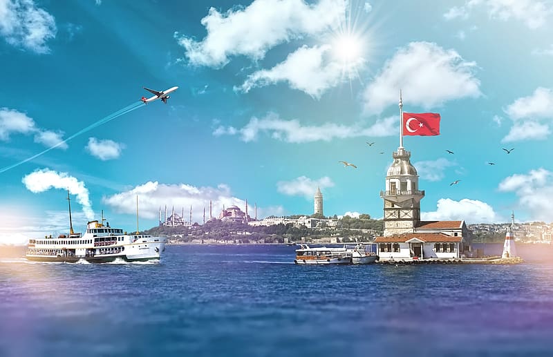 Cities, Tower, Turkey, Istanbul, , Hagia Sophia, Blue Mosque, HD wallpaper