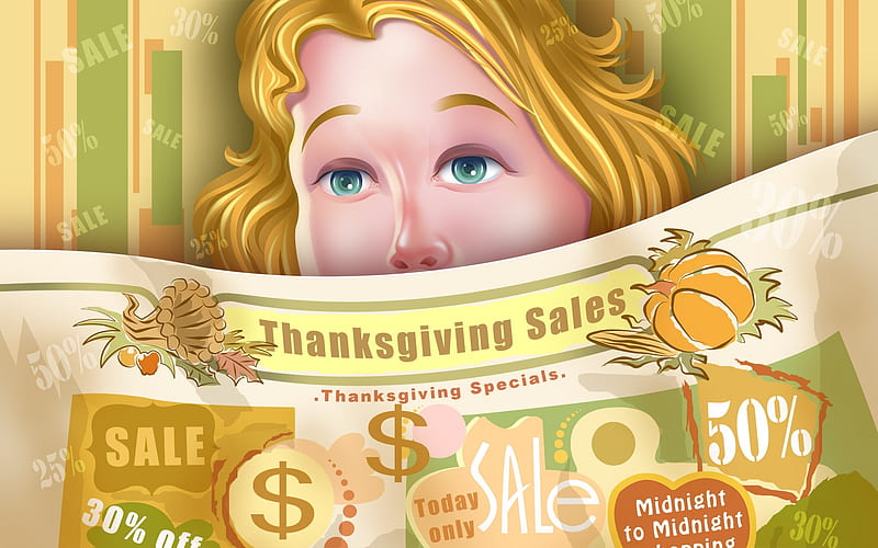 Festival promotional posters-Thanksgiving day illustration design, HD wallpaper