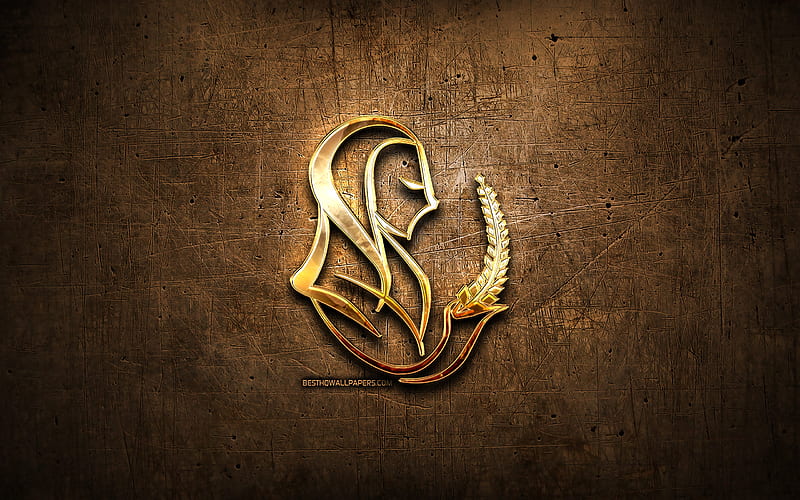 Virgo golden sign, metal background, creative art, zodiac signs, Virgo zodiac sign, astrology, Virgo Horoscope sign, Virgo, astrological sign, Virgo zodiac symbol for with resolution . High Quality, HD wallpaper