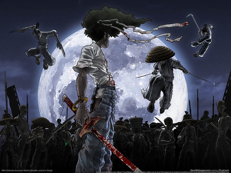 Afro Samurai, enemy, action, samurai, video game, sword, HD wallpaper