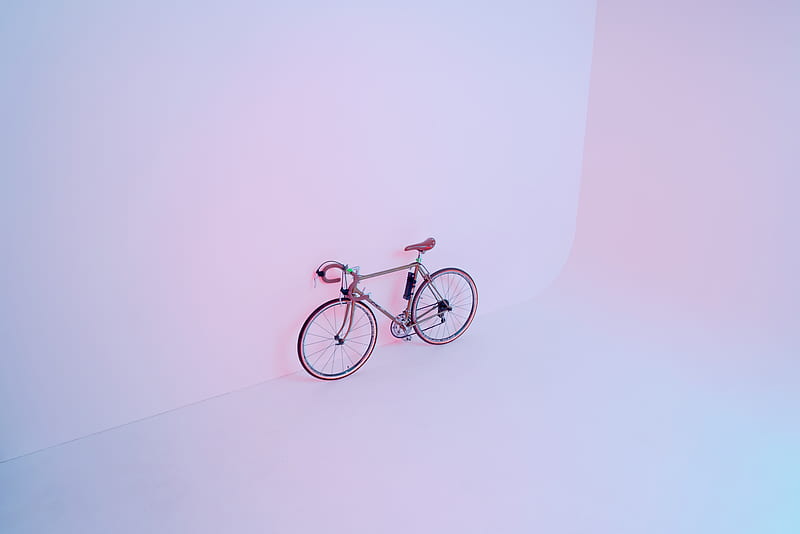 pink road bike, HD wallpaper