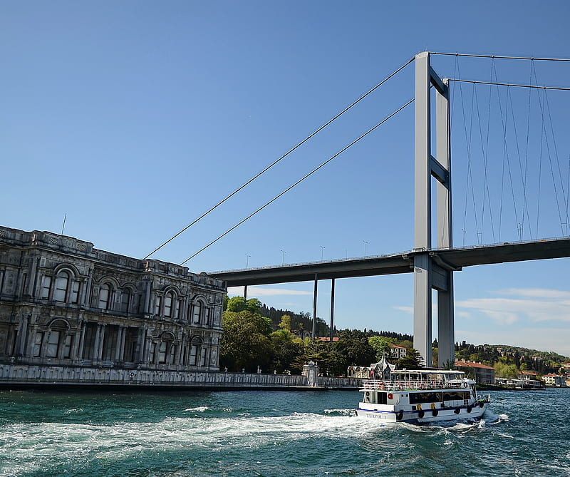Istanbul, blue, boat, cityscape, sea, travel, turkey, water, HD wallpaper