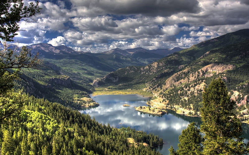 lake, valley, mountains, mountain landscape, HD wallpaper