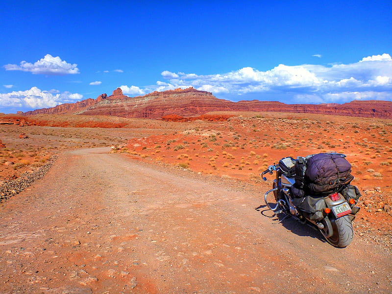 Into Moab, Utah, Motorcycles, Landscape, graphy, Harley Davidson, Utah, HD wallpaper