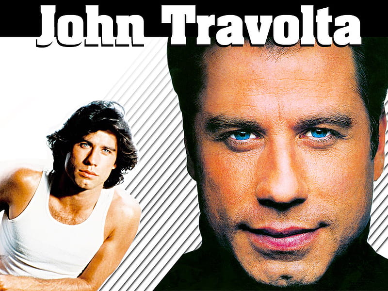 John Travolta, hard face, male, big lips, smile, blue eyes, actor, HD wallpaper