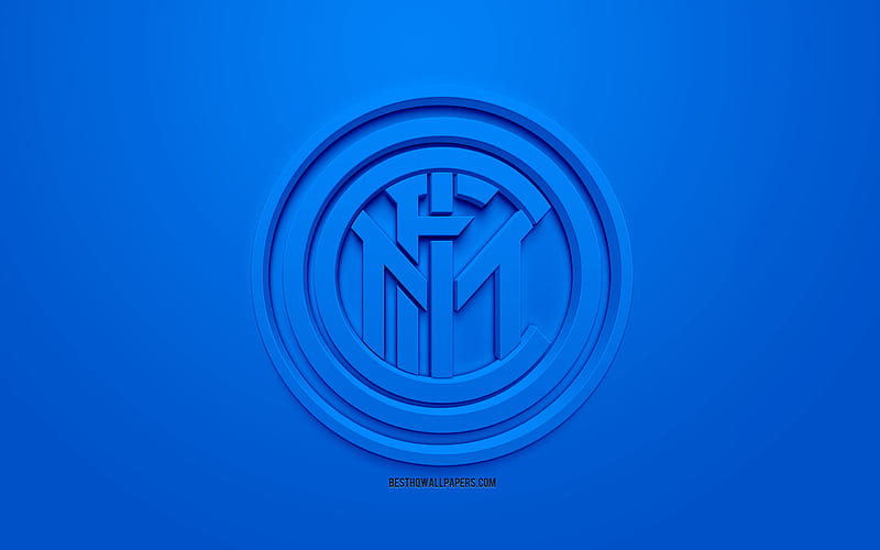 FC Internazionale, Inter Milan FC, creative 3D logo, blue background, 3d emblem, Italian football club, Serie A, Milan, Italy, 3d art, football, stylish 3d logo, HD wallpaper