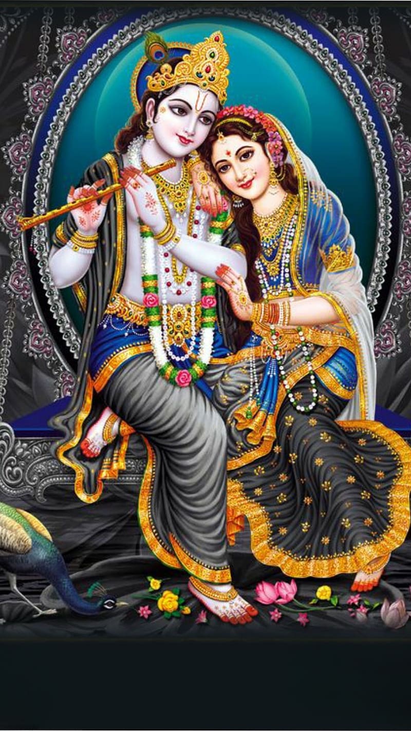 Radhakrishna 3d, lord krishna, lord, god, krishna, HD phone wallpaper