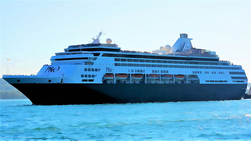 Black Cruise Ship On Blue Sea Under Blue Sky Cruise Ship, HD wallpaper