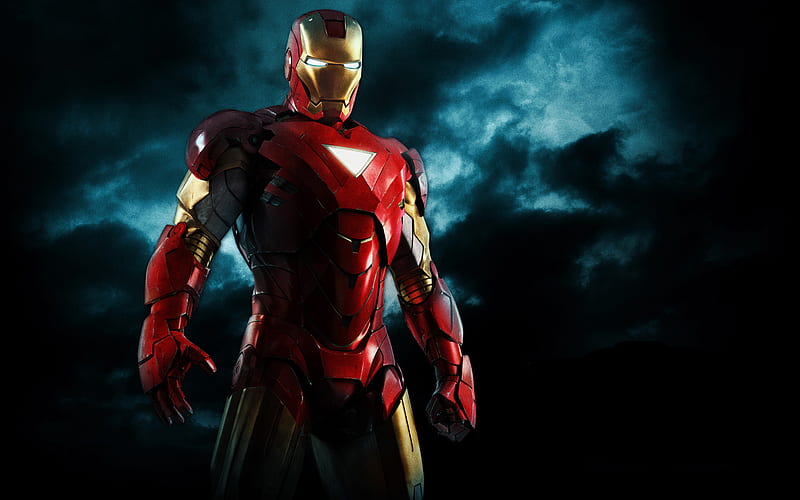 Iron man, red, suit, robert downy, armour, HD wallpaper